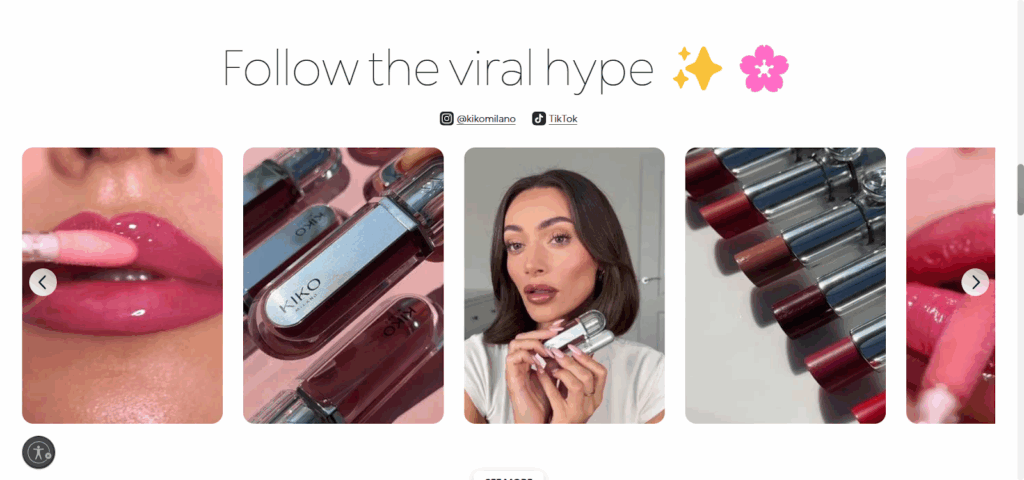 kiko cosmetics tiktok feed example