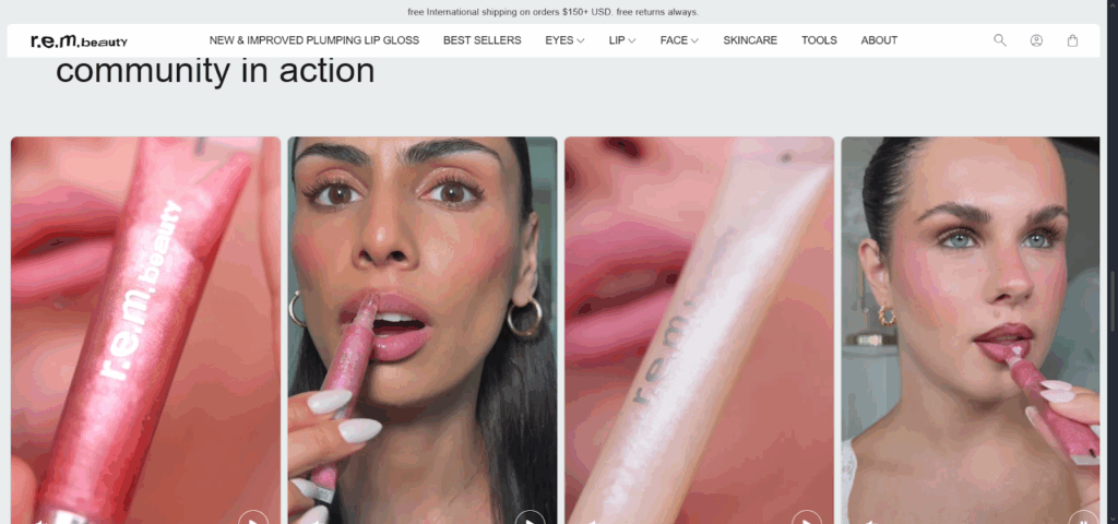 rem beauty tiktok feed example