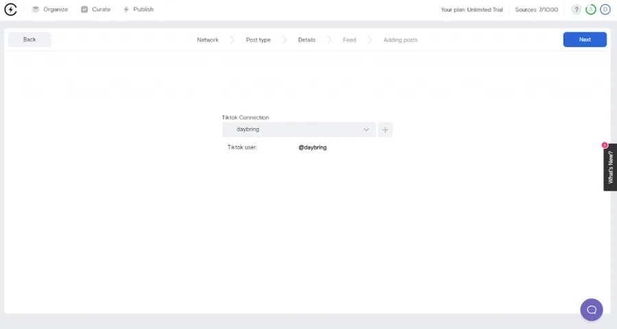Connect TikTok account