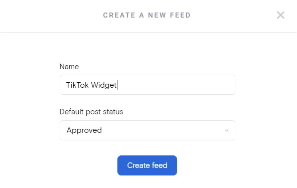 Create TikTok feed