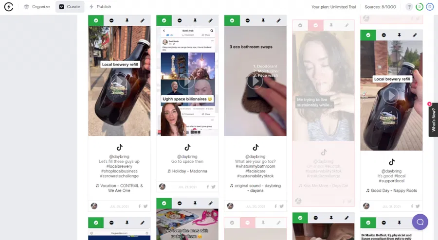 Moderate TikTok feed