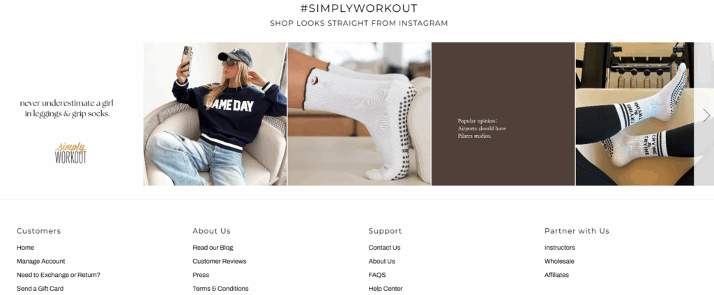 simplyworkout instagram wall example