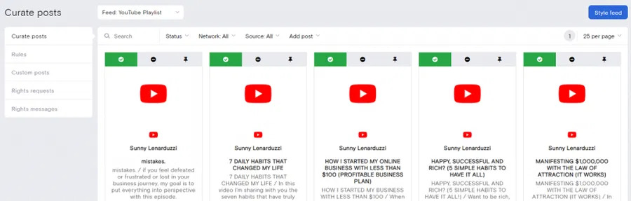 curate videos