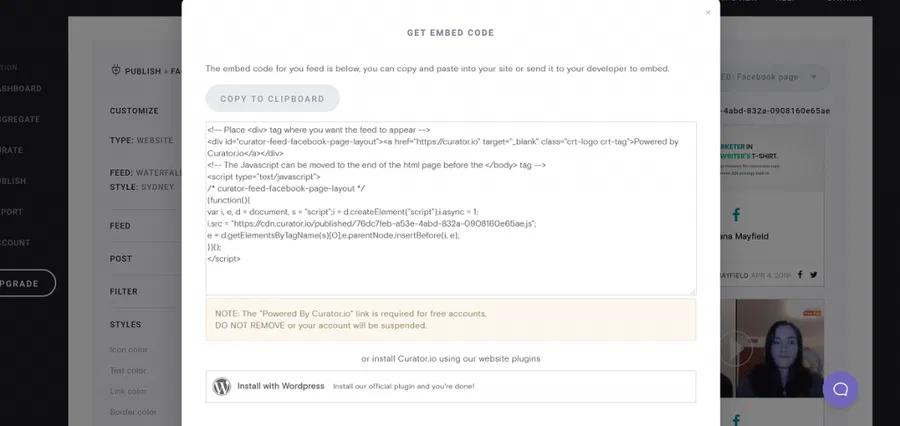 embed code
