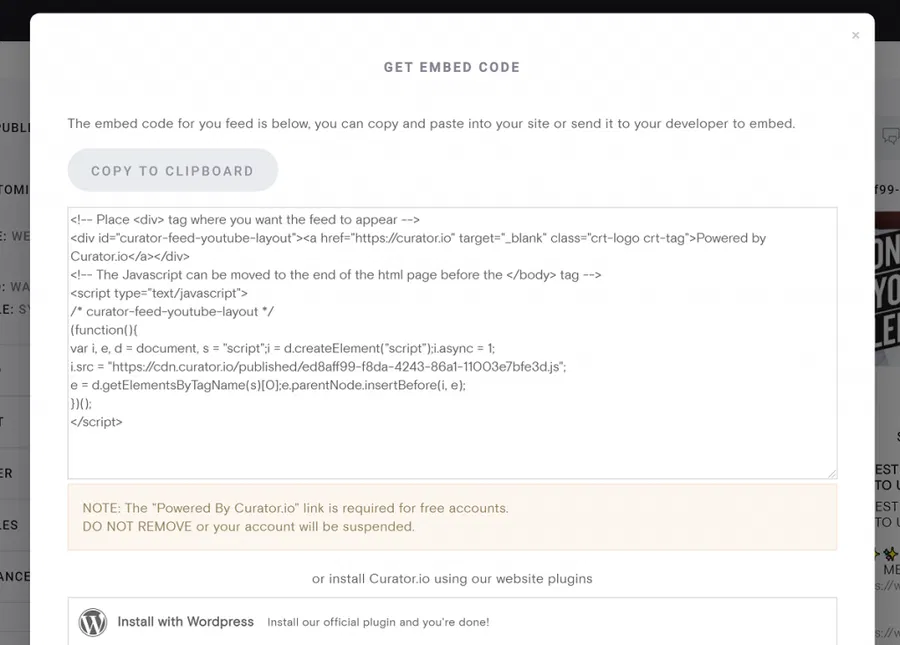 embed code