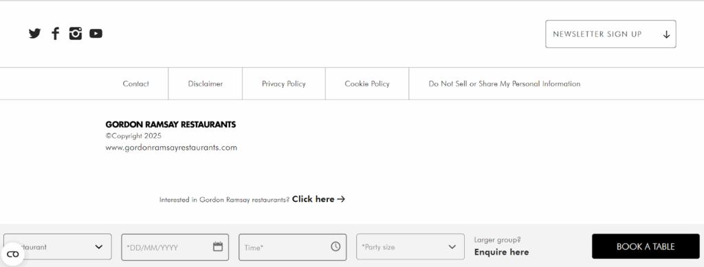 gordon ramsey personal website footer example